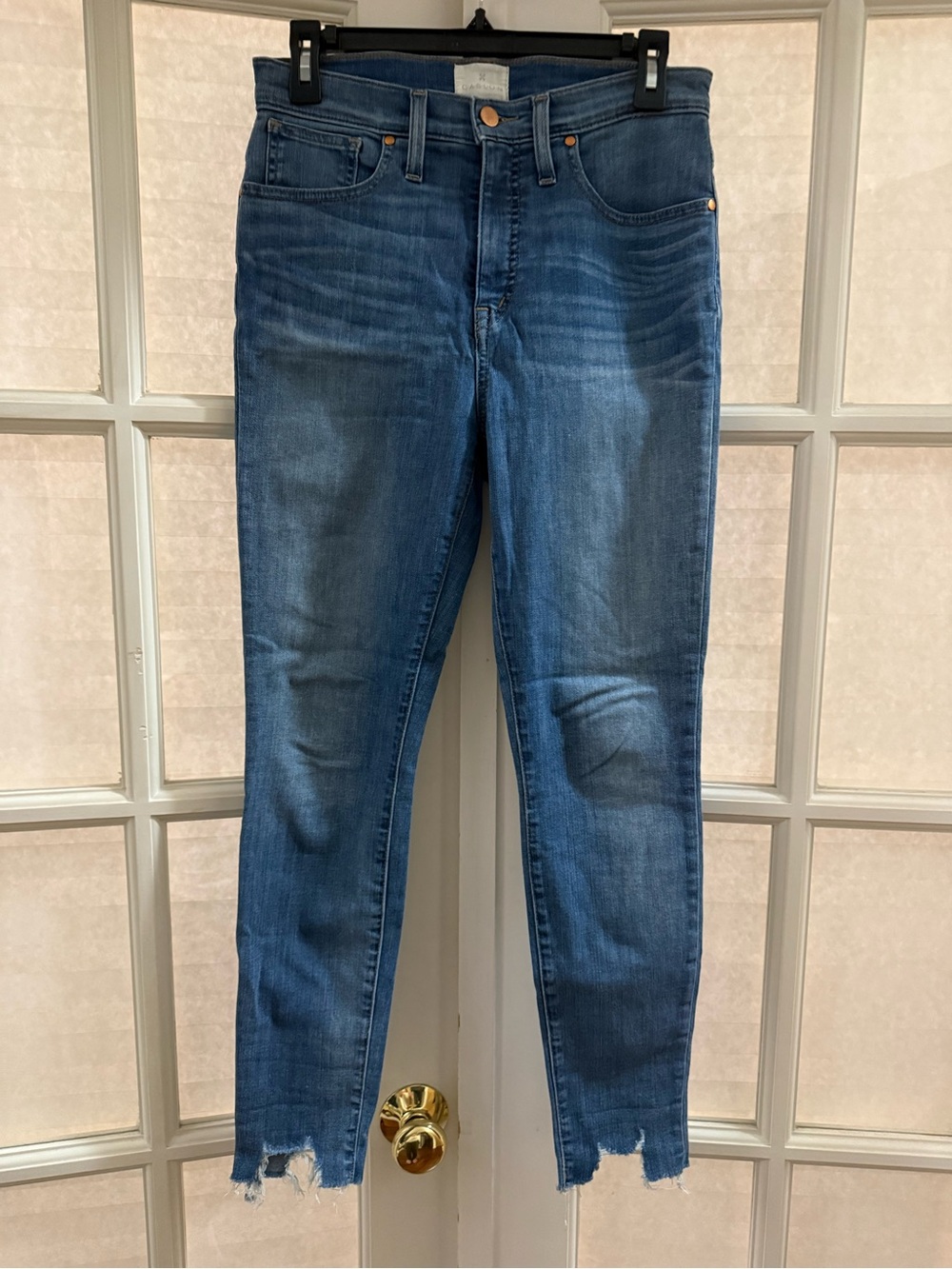 Caslon Blue Slim Ankle Jeans with Raw Hem